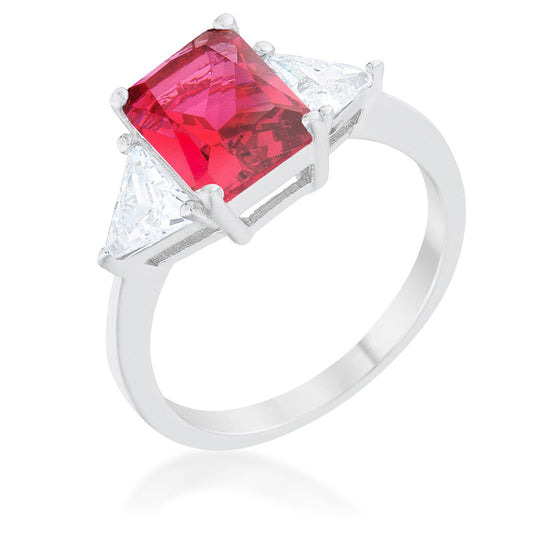 Amelia Ring | Red | Silver