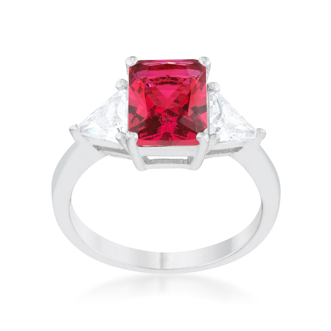 Amelia Ring | Red | Silver