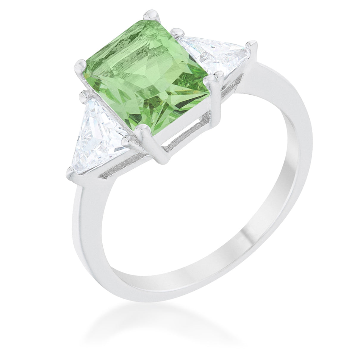 Amelia Ring | Apple Green | Silver