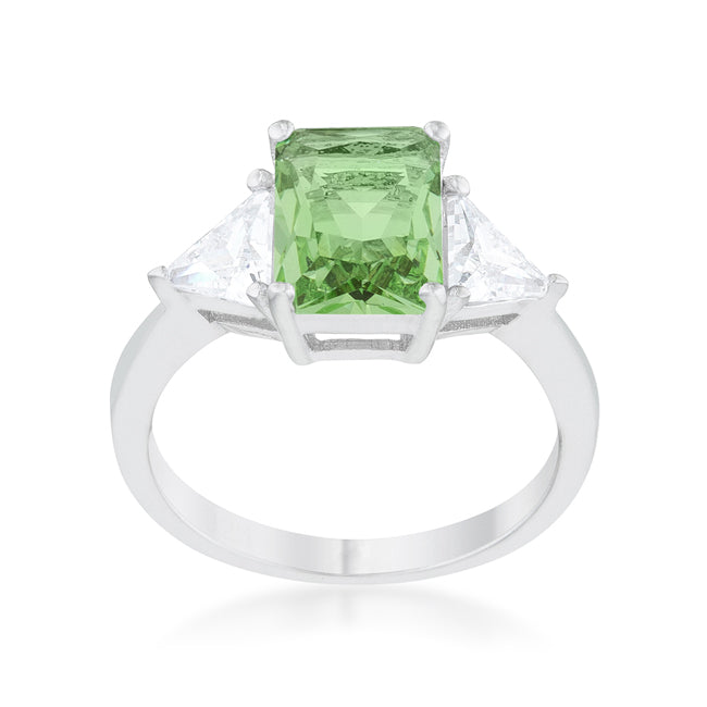 Amelia Ring | Apple Green | Silver