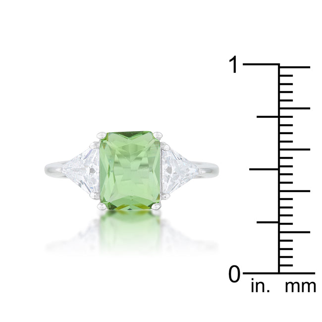 Amelia Ring | Apple Green | Silver