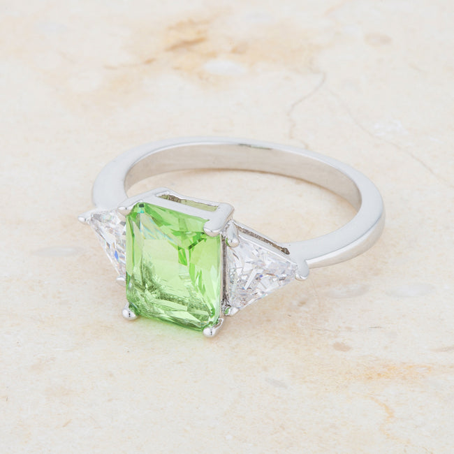 Amelia Ring | Apple Green | Silver