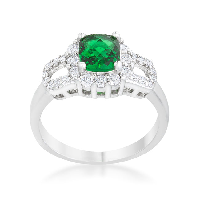 Liz Classic Ring | Emerald |Silver