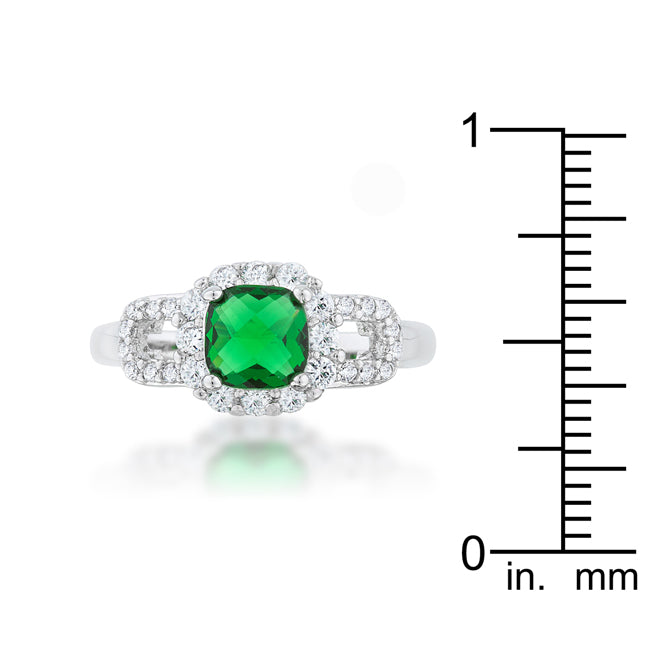 Liz Classic Ring | Emerald |Silver