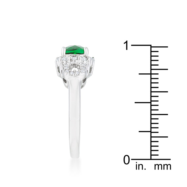 Liz Classic Ring | Emerald |Silver