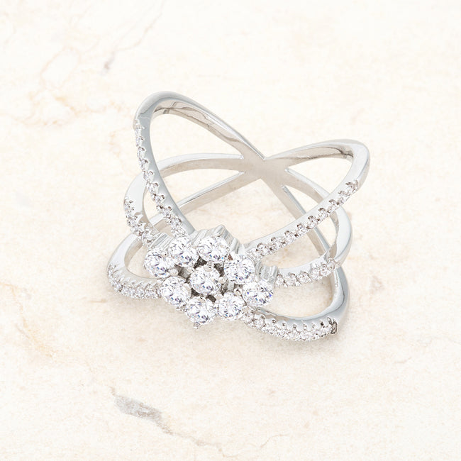 Rhodium Plated Mindy Triple Wrap Ring