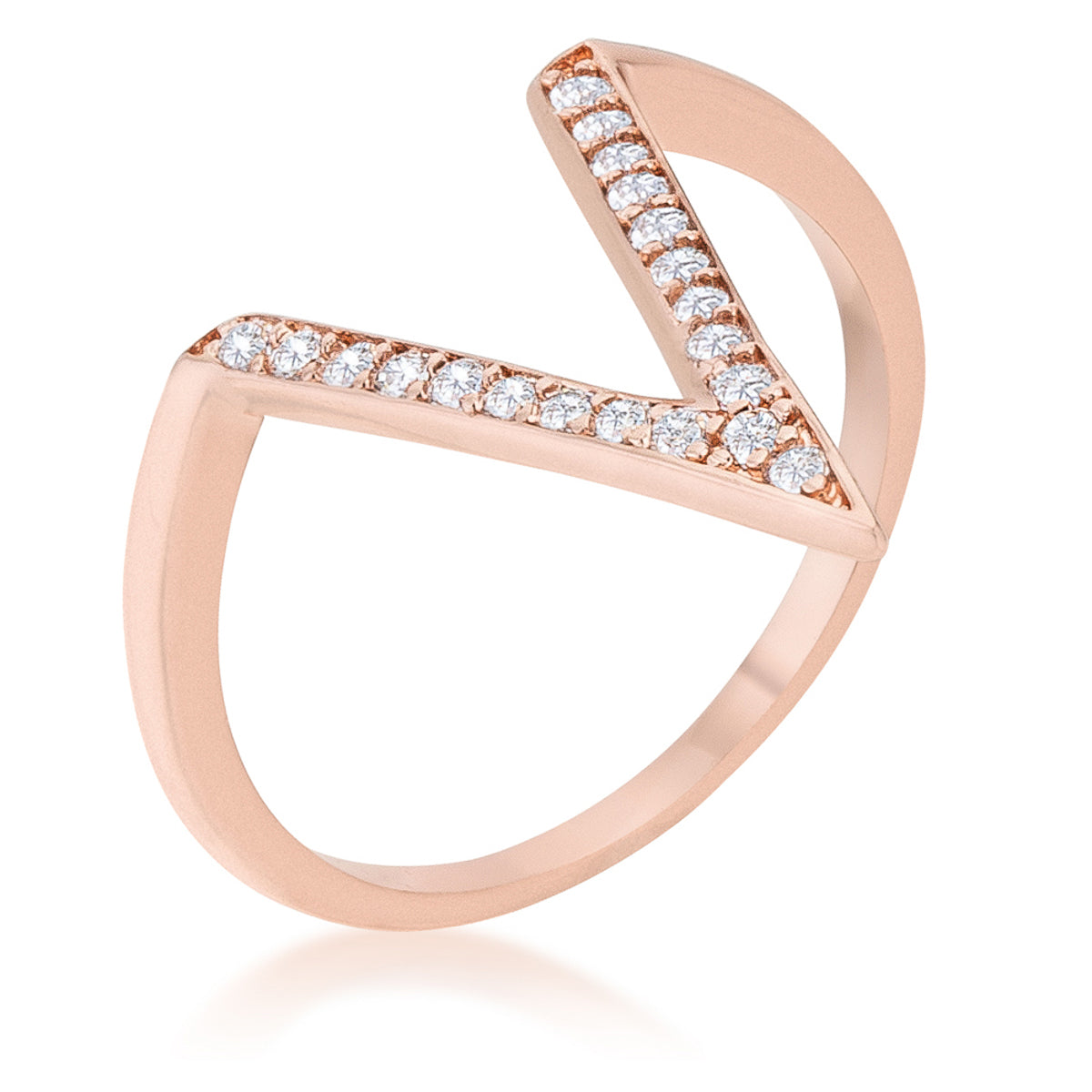 Michelle Rose Gold V-Shape Ring