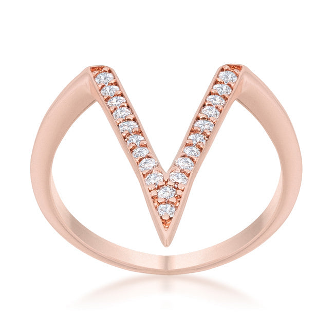 Michelle Rose Gold V-Shape Ring