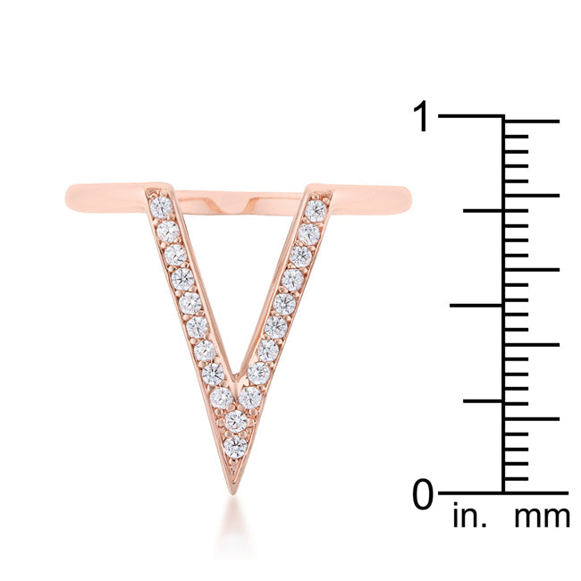 Michelle Rose Gold V-Shape Ring