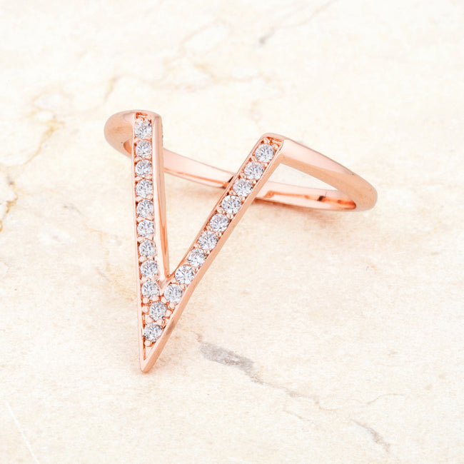 Michelle Rose Gold V-Shape Ring