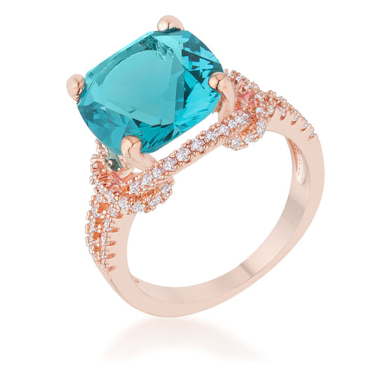 Charlene Ring | Aqua | Rose Gold