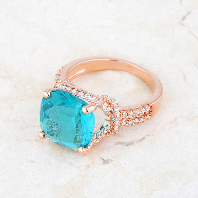 Charlene Ring | Aqua | Rose Gold