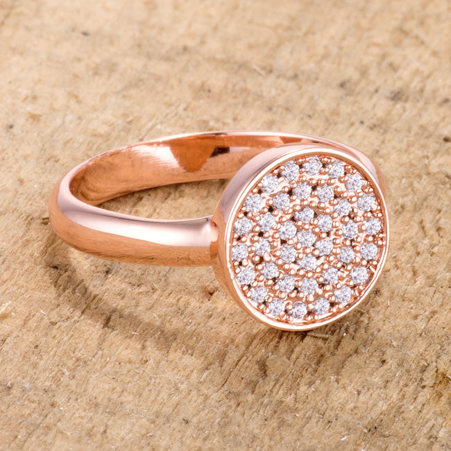 Krystal Round Ring | Rose Gold