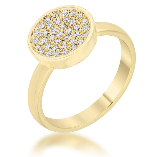 Krystal Round Ring | Gold