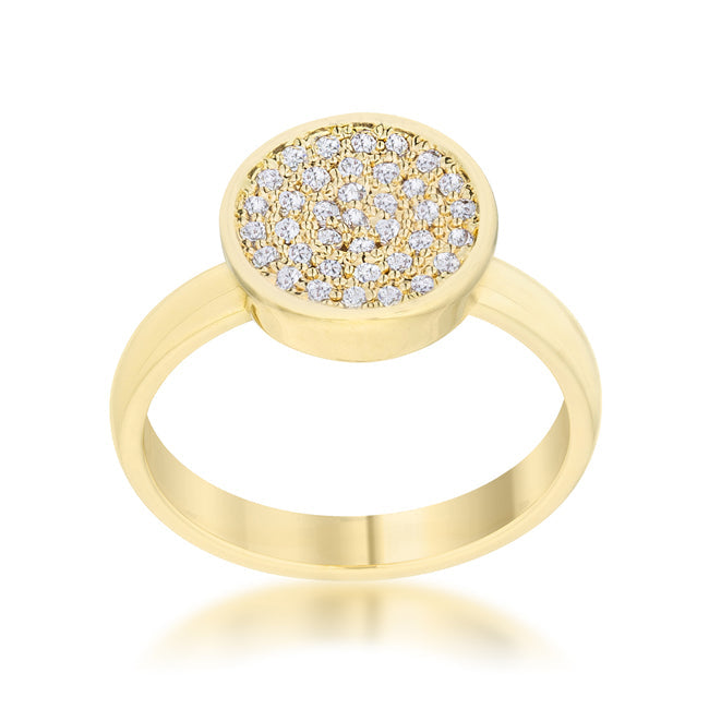 Krystal Round Ring | Gold