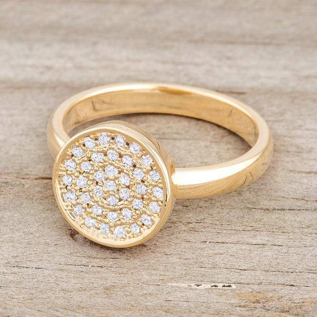 Krystal Round Ring | Gold