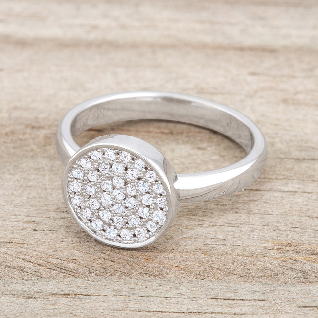 Krystal Round Ring | Silver