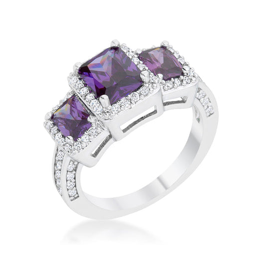 Rita Amethyst Classic Trio Ring