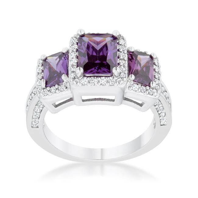 Rita Amethyst Classic Trio Ring