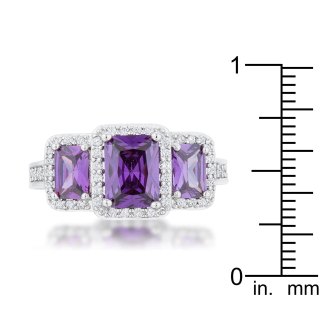 Rita Amethyst Classic Trio Ring