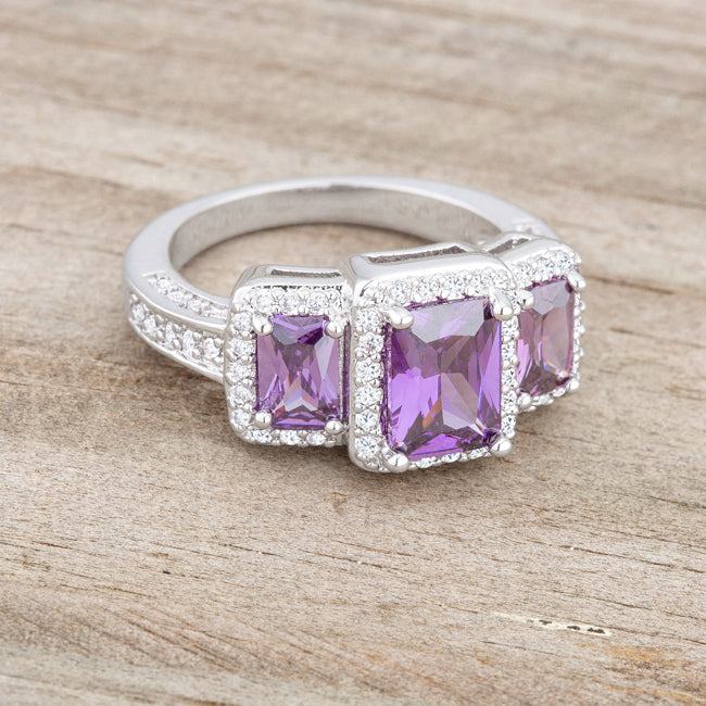 Rita Amethyst Classic Trio Ring