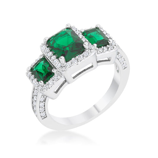 Rita Emerald Classic Trio Ring