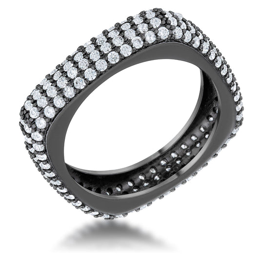 Jana Square Band Ring | Black