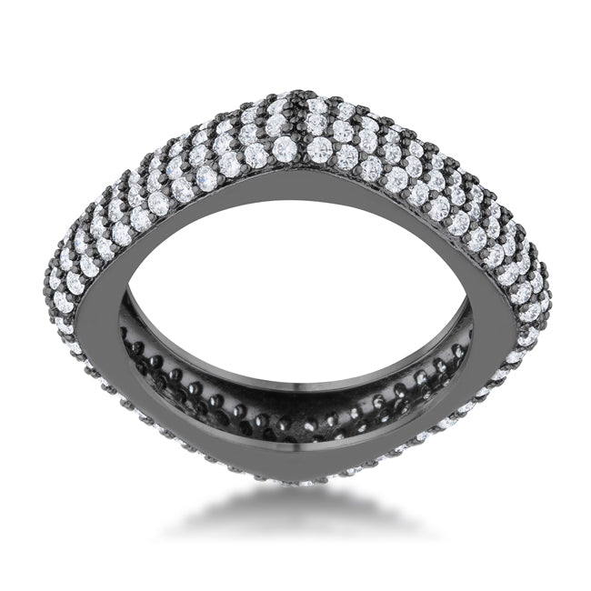 Jana Square Band Ring | Black