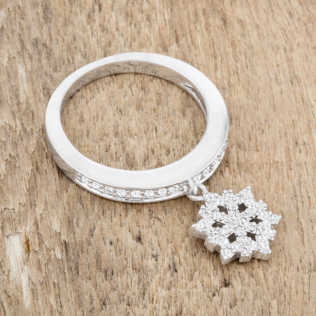 Snowflake Charm Band Ring