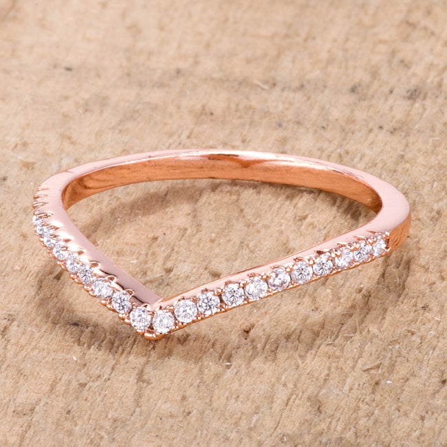 Chevron Stackable Ring | Rose Gold