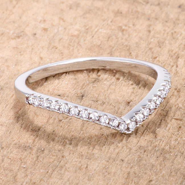 Chevron Stackable Ring | Silver