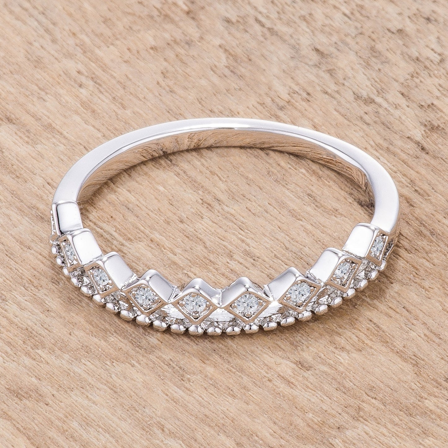 Mini Crown Stackable Band | Silver