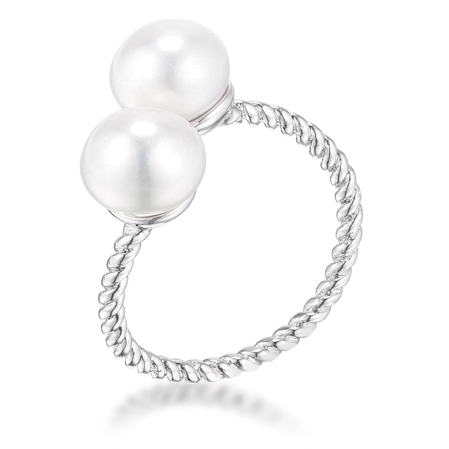 Margot Pearl Wrap Adjustable Ring| Silver