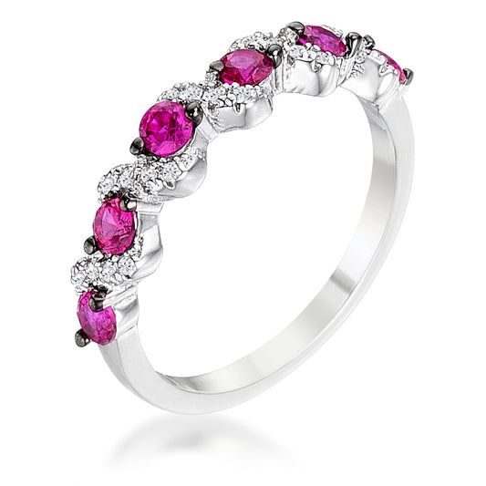 Dame Half Eternity Ring| Fuschia