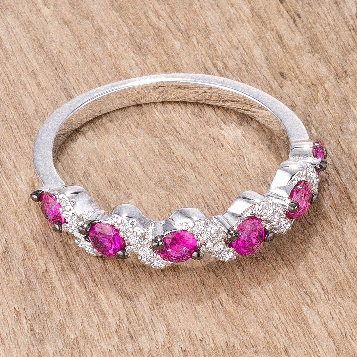 Dame Half Eternity Ring| Fuschia