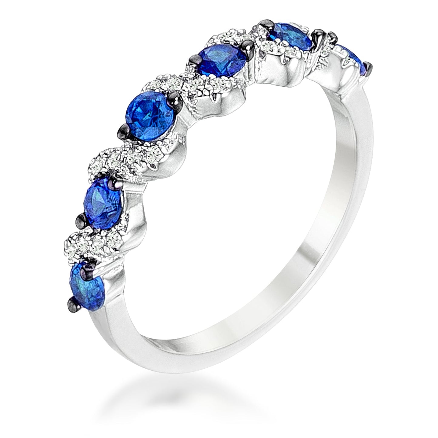 Dame Half Eternity Ring| Blue