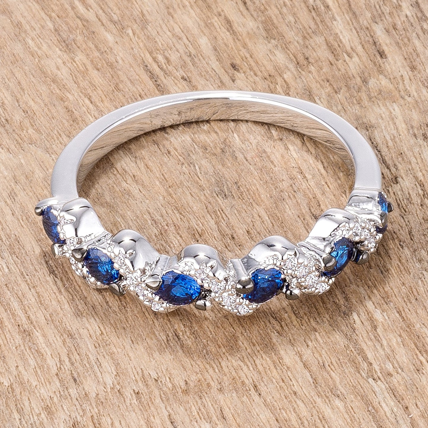 Dame Half Eternity Ring| Blue