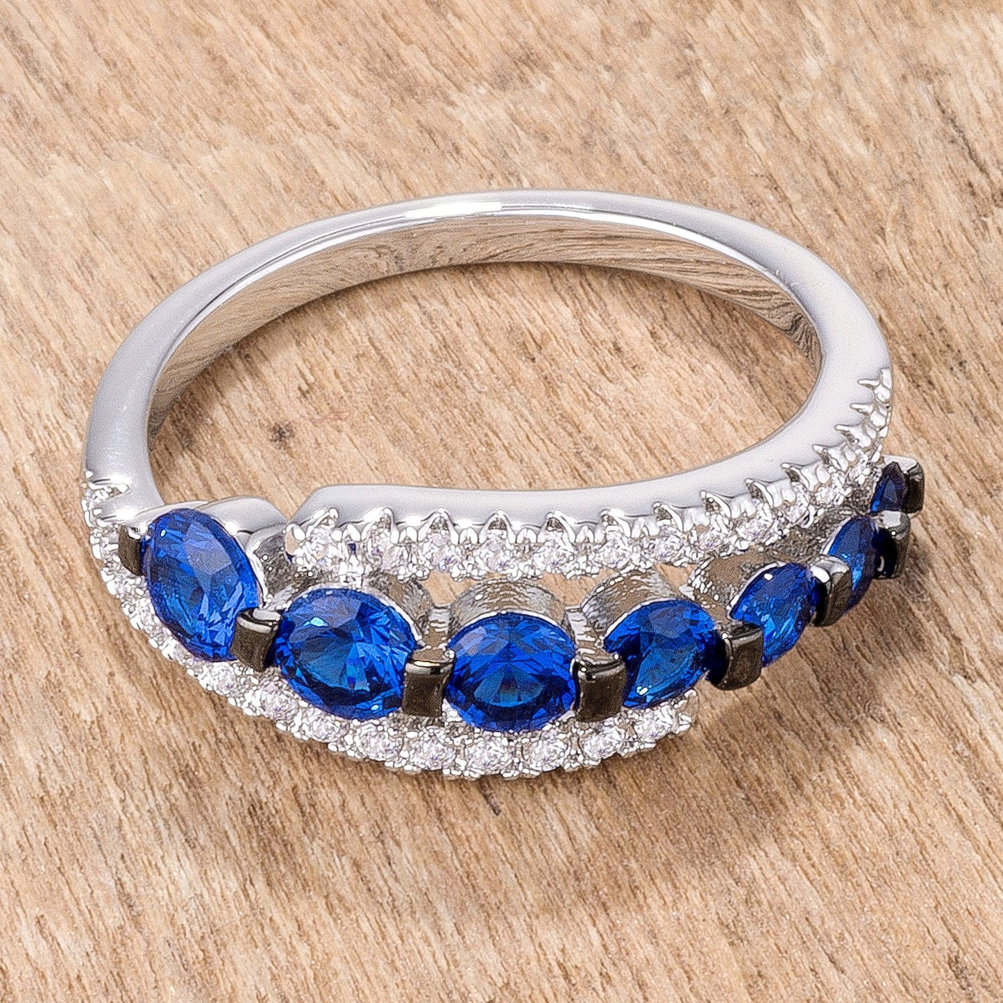 Dame Half Eternity Ring | Blue