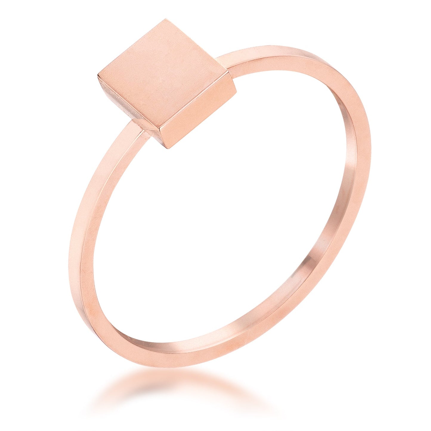 Isabelle Square Stackable Ring | Rose Gold