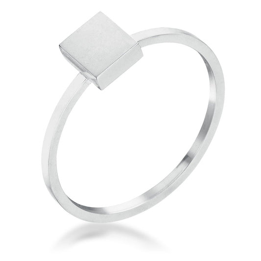 Isabelle Square Stackable Ring | Silver