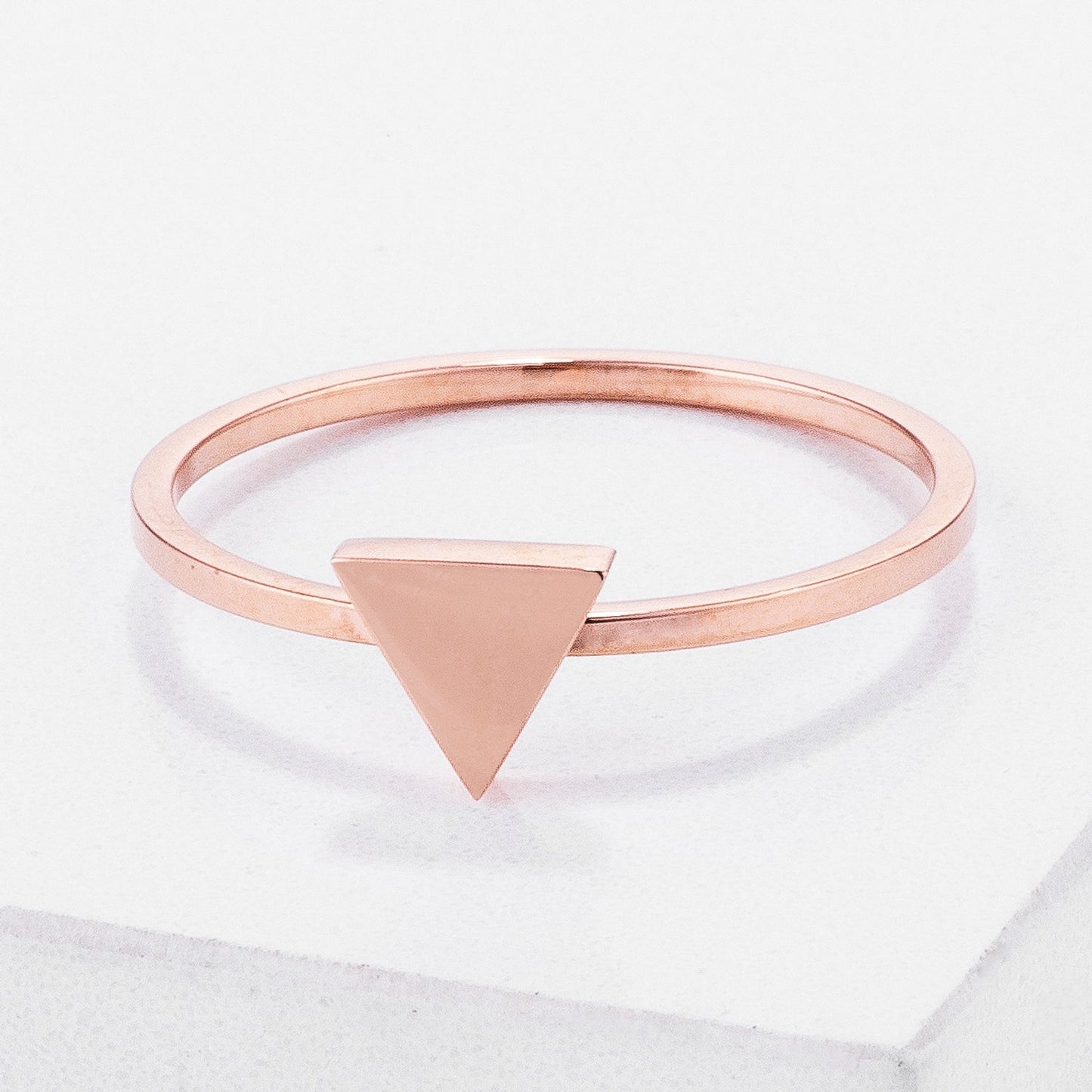 Aria Triangle Stackable Ring | Rose Gold