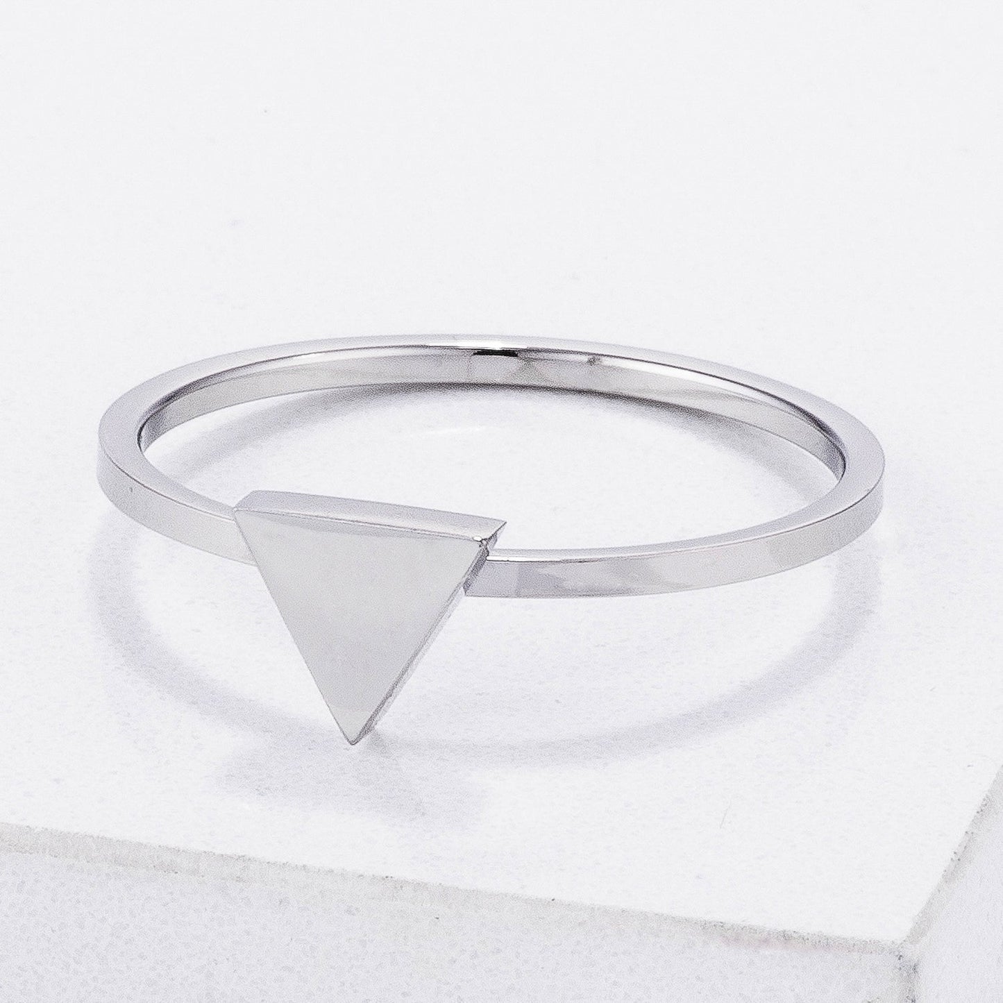 Aria Triangle Stackable Ring | Silver