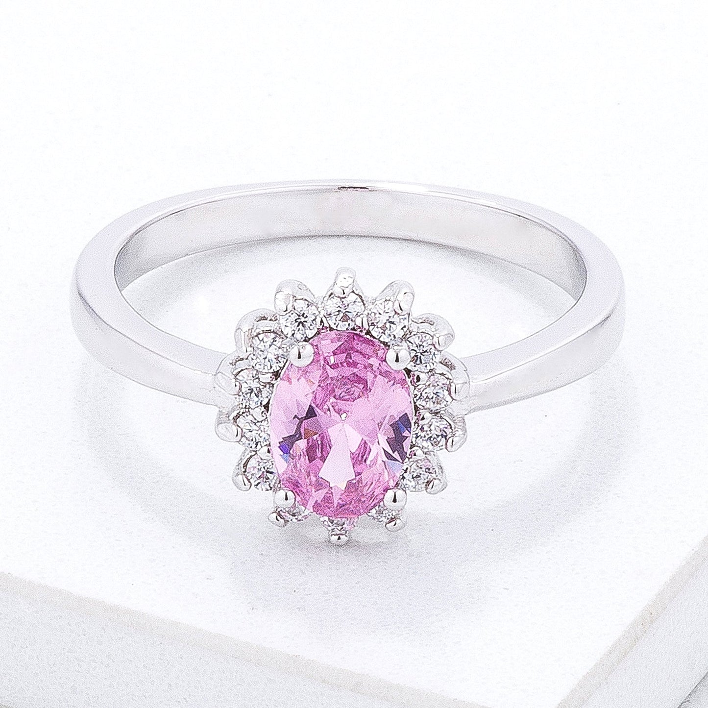 Marbel Oval Ring | Blossom Pink | Silver