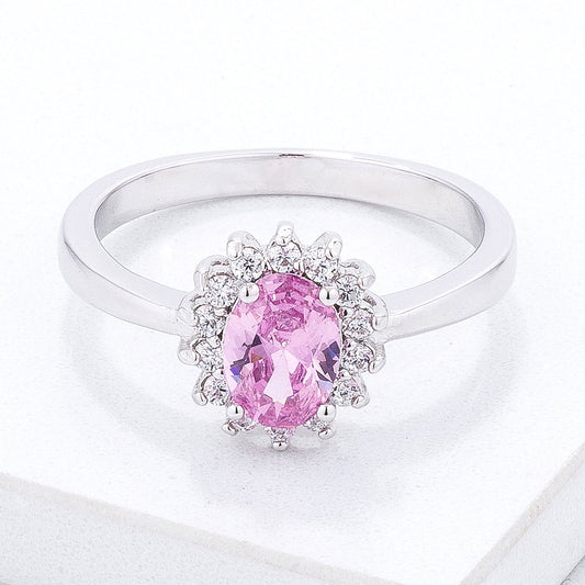 Marbel Oval Ring | Blossom Pink | Silver