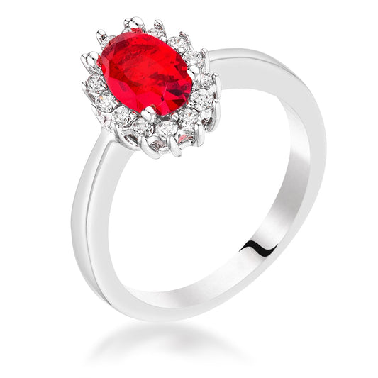 Marbel Oval Ring | Ruby | Silver