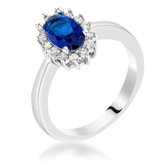 Marbel Oval Ring | Sapphire | Silver