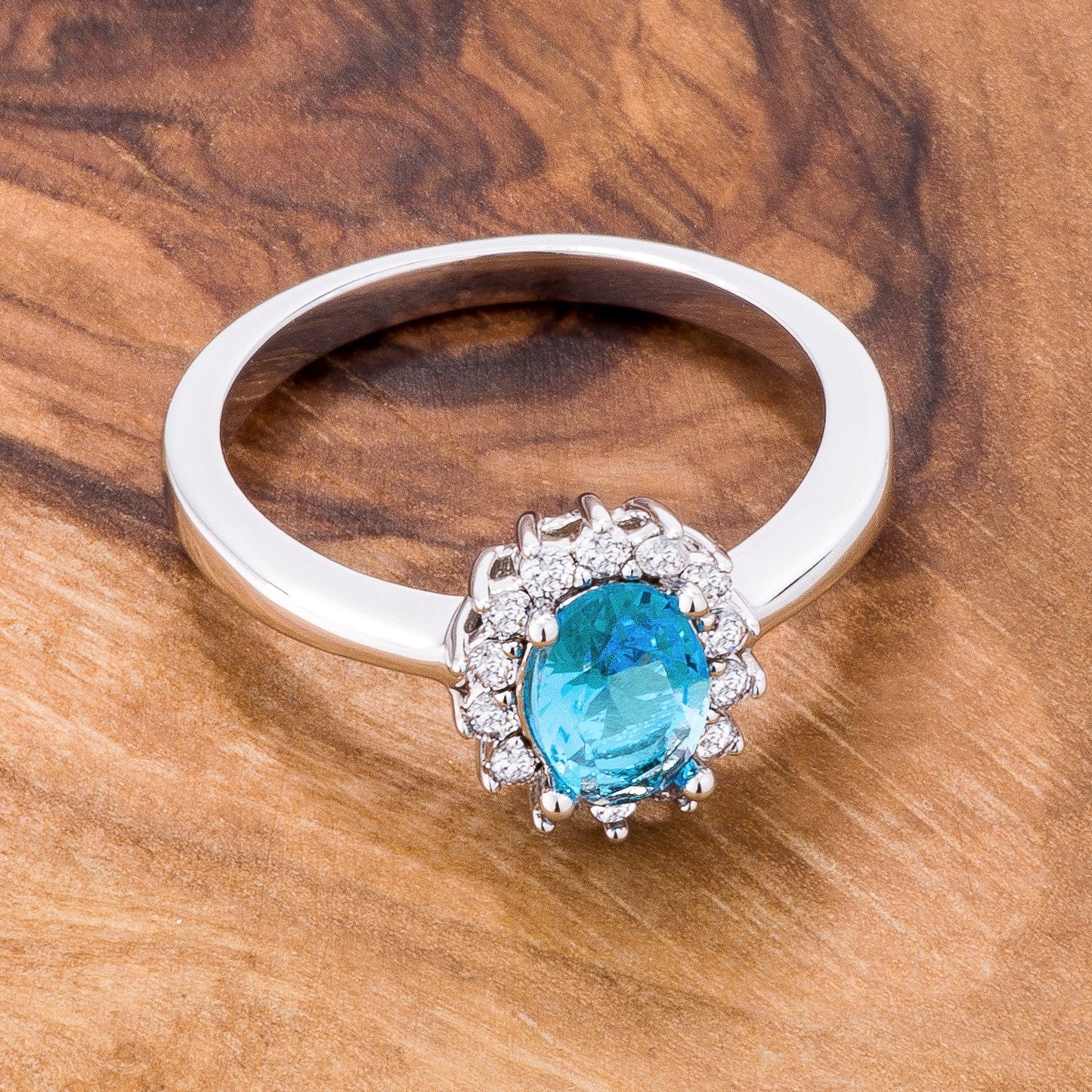 Marbel Oval Ring | Blue | Silver