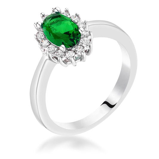 Marbel Oval Ring | Emerald | Silver