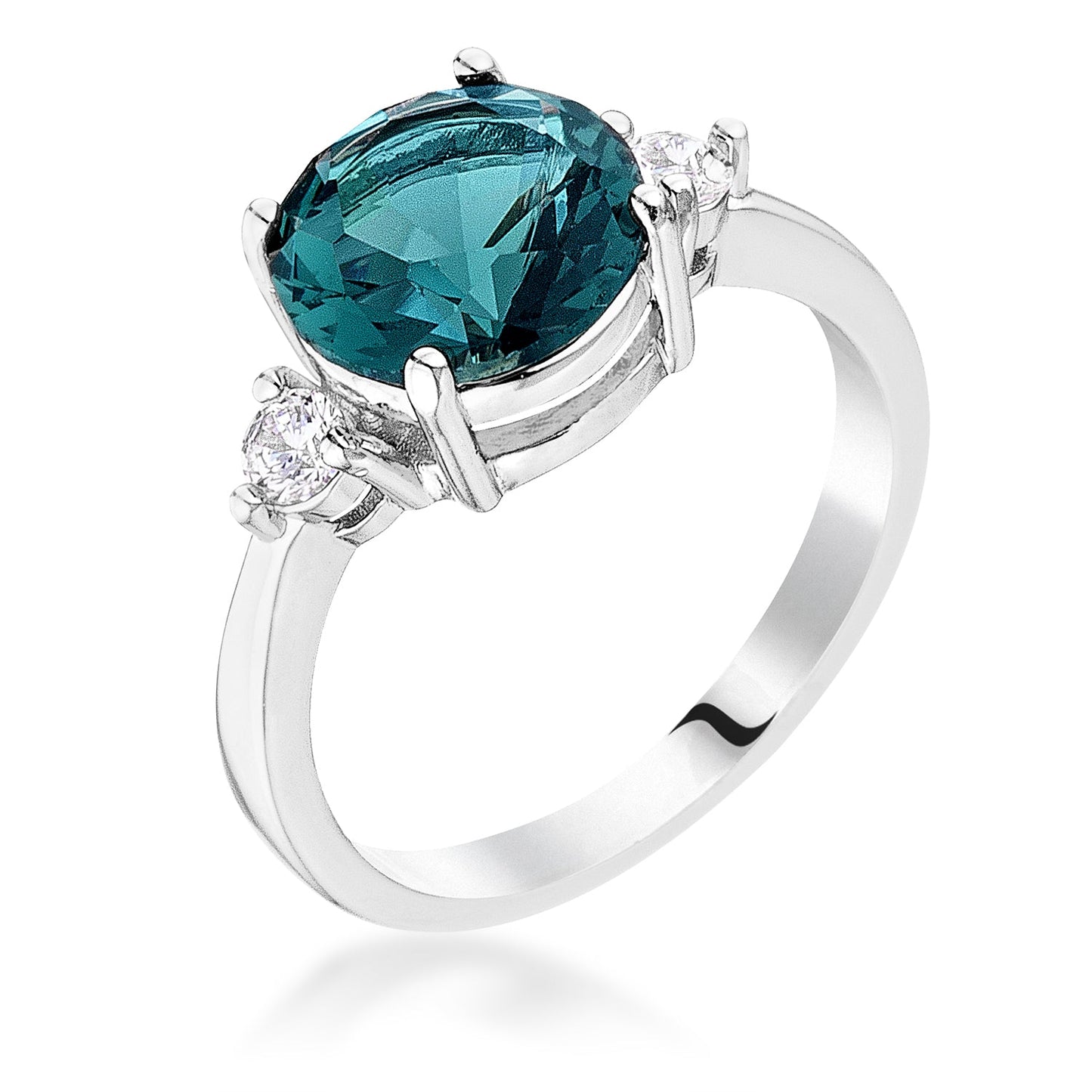 Eloise Three Stone Ring | Blue Green | Silver