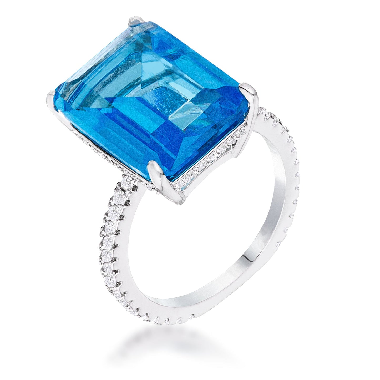 Misty Blue Emerald Ring